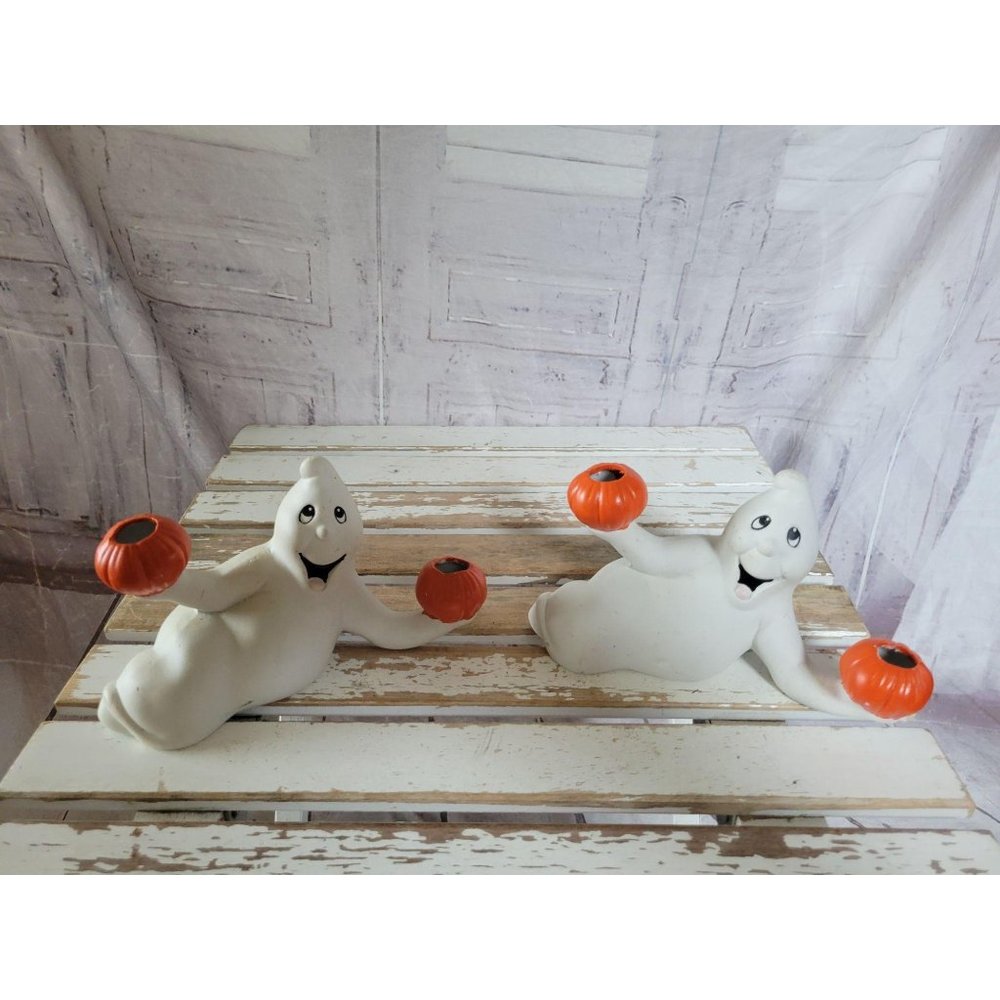 Vintage ceramic‎ ghost candelabra decor candle hold